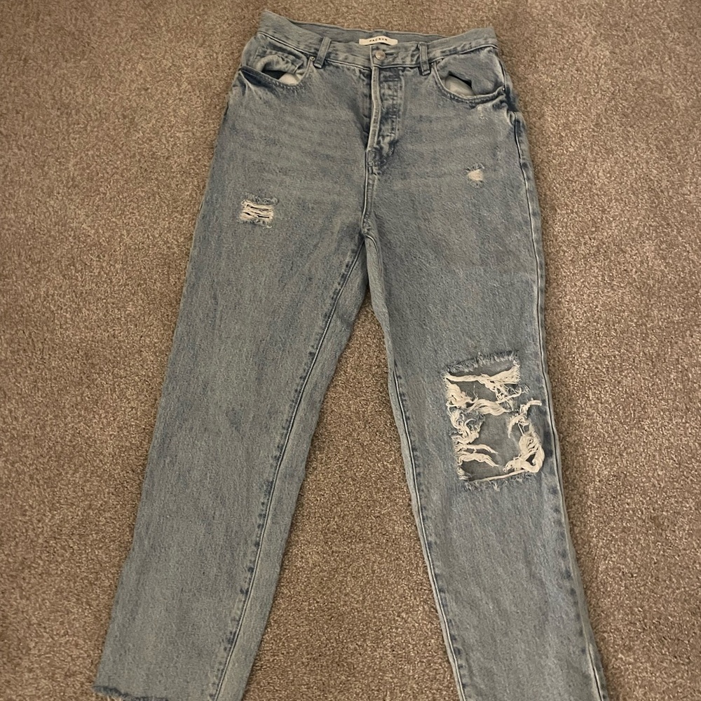 Pac Sun High Rise Straight Leg Blue Jeans